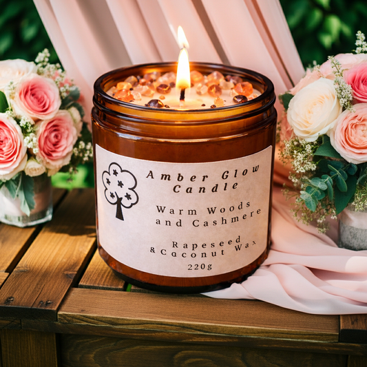 Amber Cashmere Woods Candle