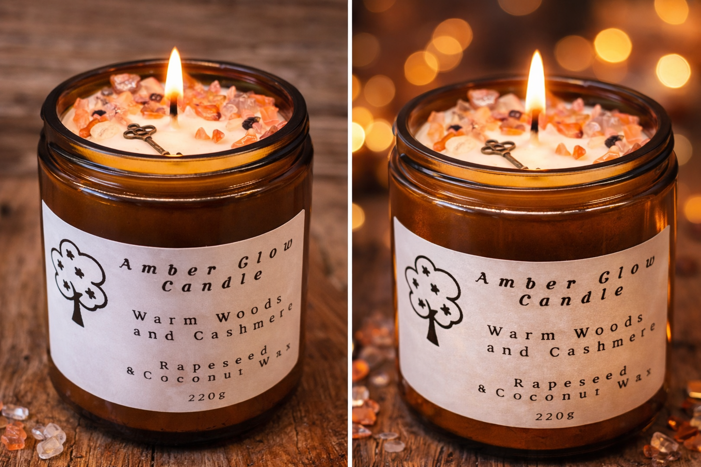 Amber Cashmere Woods Candle