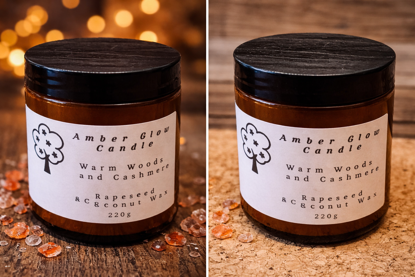 Amber Cashmere Woods Candle