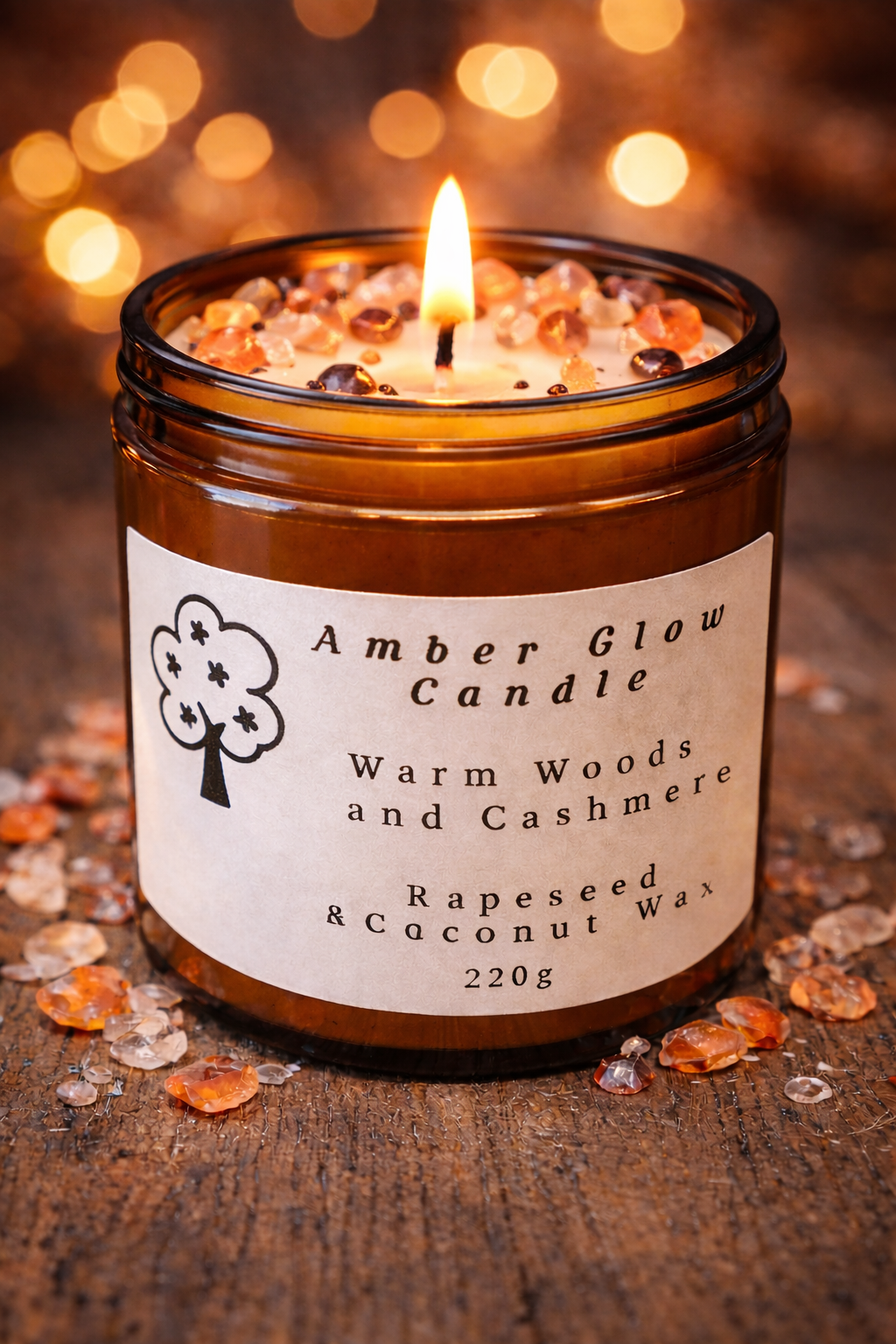 Amber Cashmere Woods Candle