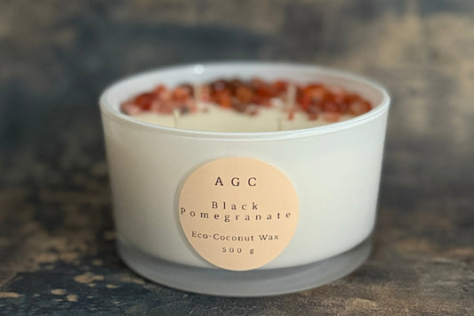 Black Pomegranate Candle  Eco-Coconut Wax