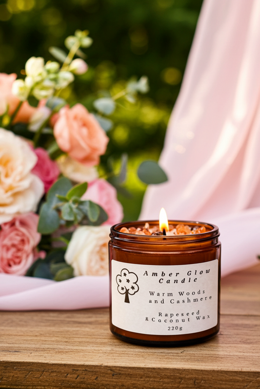 Amber Cashmere Woods Candle